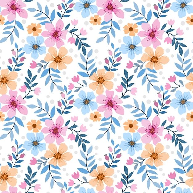 Main Colorée Dessiner Un Motif Sans Couture De Fleurs Pour Le Papier Peint Textile En Tissu.