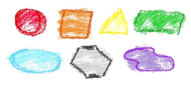 Main colorée simple dessiner vecteur crayon croquis forme de base du cadre