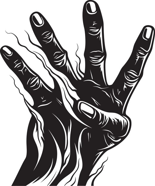 Vecteur la main désespérée symbolise l'illustration du poing hurlant de la main criant