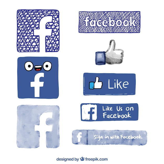 Main Dessiné Les Logos De Facebook