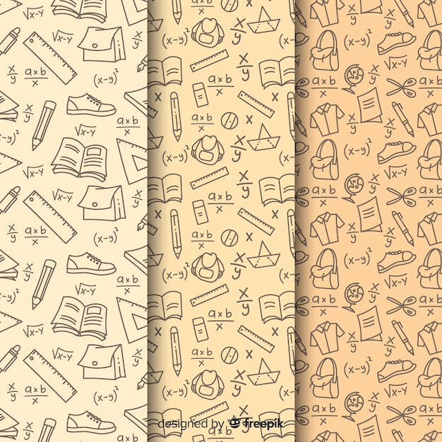 Main dessinée à la collection de modèle d&#39;école