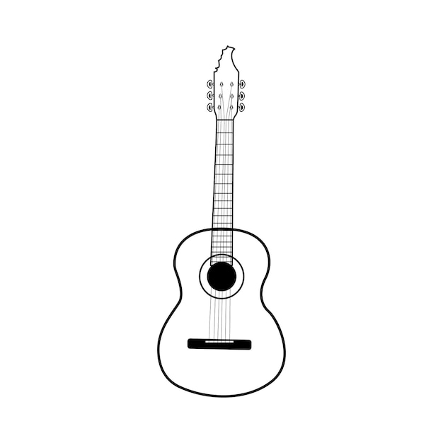 Vecteur main dessiner l'art vectoriel de la guitare