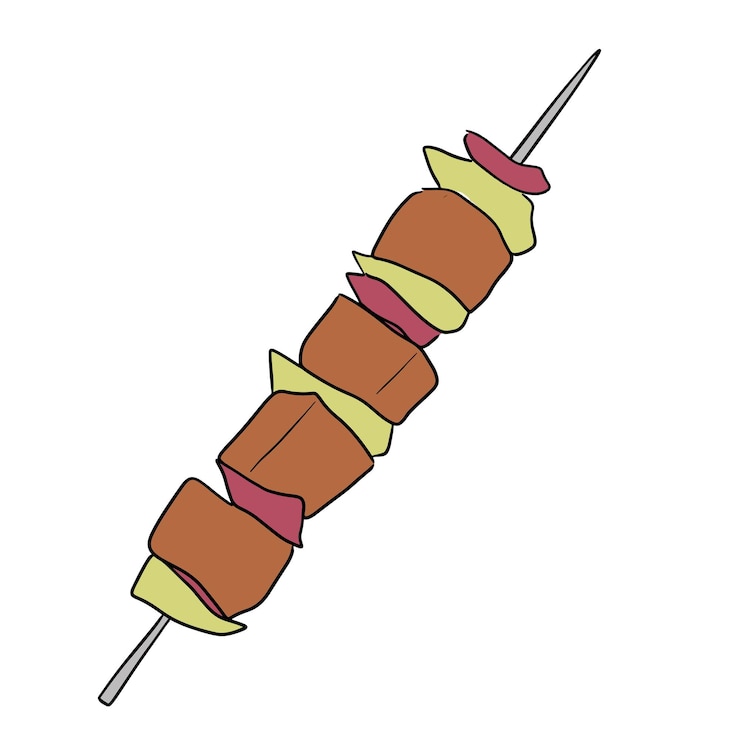 Vecteur main dessiner illustration cuisine asiatique. menu restaurant plat