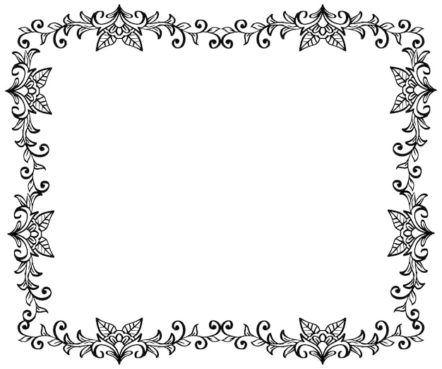 Main floral dessiné fond frame