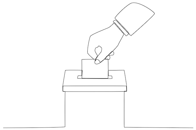 Une Main A Fourré Le Bulletin De Vote Plié Dans L'urne