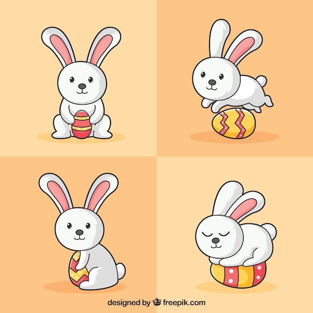 Main Lapin Dessiné Avec Un Oeuf De Pâques