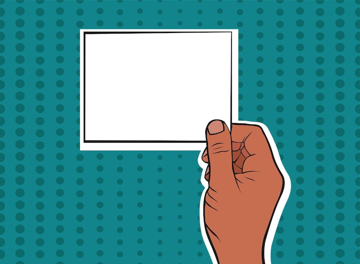 Vecteur main masculine d'afro-américain tenant une carte
