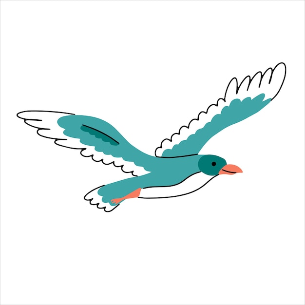 Main de mouette dessinée dans le style doodle Illustration vectorielle