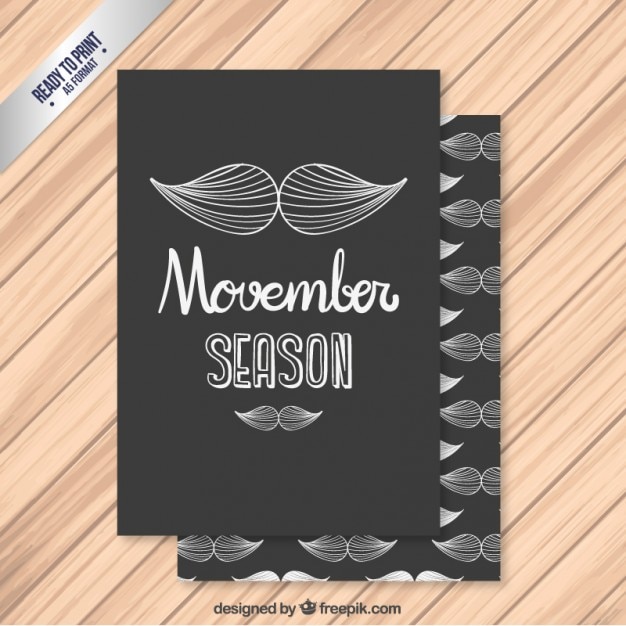 Vecteur main novembre dessinée carte de moustache