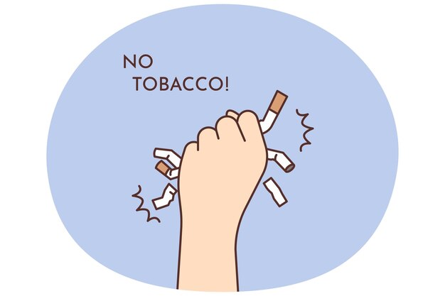La main de la personne dit non au tabac