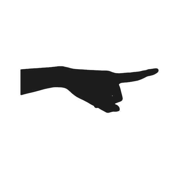 Main de silhouette pointant quelque chose Main pointant illustration vectorielle de geste
