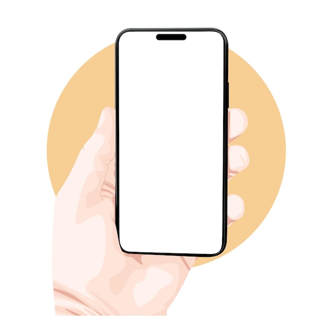 Vecteur la main avec le smartphone illustration vectorielle d'arrière-plan