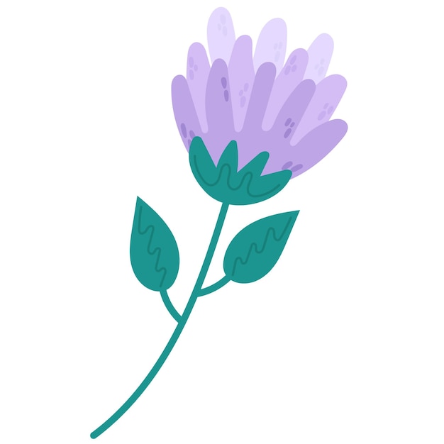 Vecteur main vectorielle simple dessiner des fleurs avec des branches et des feuilles naturelles. éléments de fleurs de printemps.