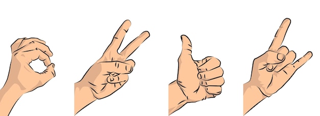 Vecteur mains dans un dessin animé plat pop art