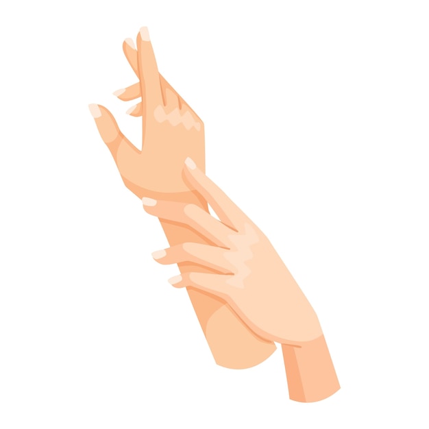 Les mains se touchent sur un fond blanc Illustration vectorielle