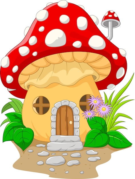 Vecteur maison champignon dessin animé