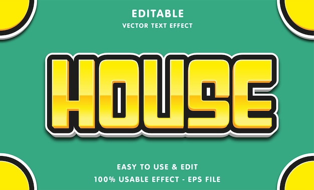 maison effet de texte modifiable avec un style moderne et simple