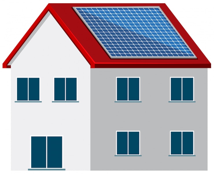 Vecteur une maison avec de l&#39;energie verte