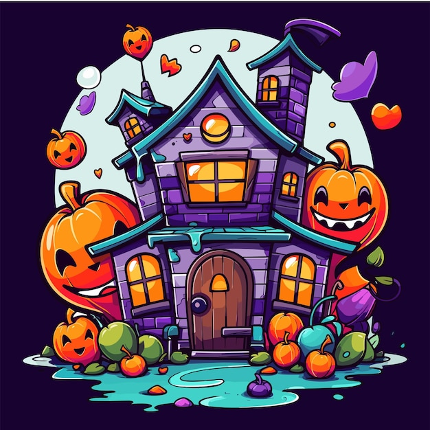 Vecteur maison d'halloween