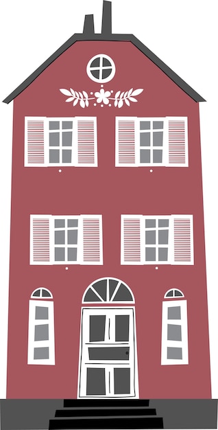 Maison Illustration Plate Sweet Home Graphiques Vectoriels