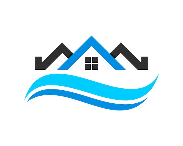 Maison Immobilière Avec Vague Abstraite