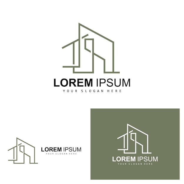 Vecteur maison logo bâtiment conception meubles construction vecteur propriété marque icône immobilier logement