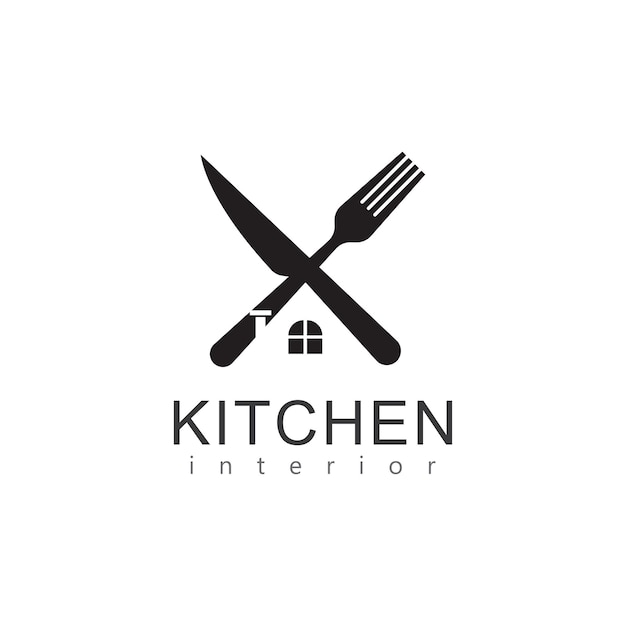 maison avec le logo de la cuillère et de la fourchette