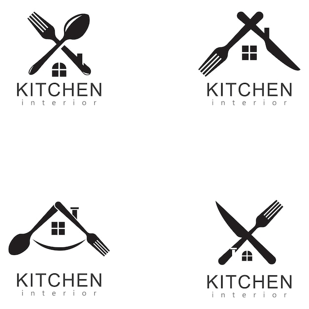 maison avec le logo de la cuillère et de la fourchette