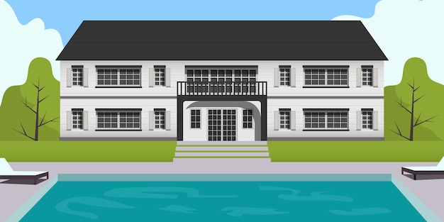 Maison de maître avec piscine dans la cour