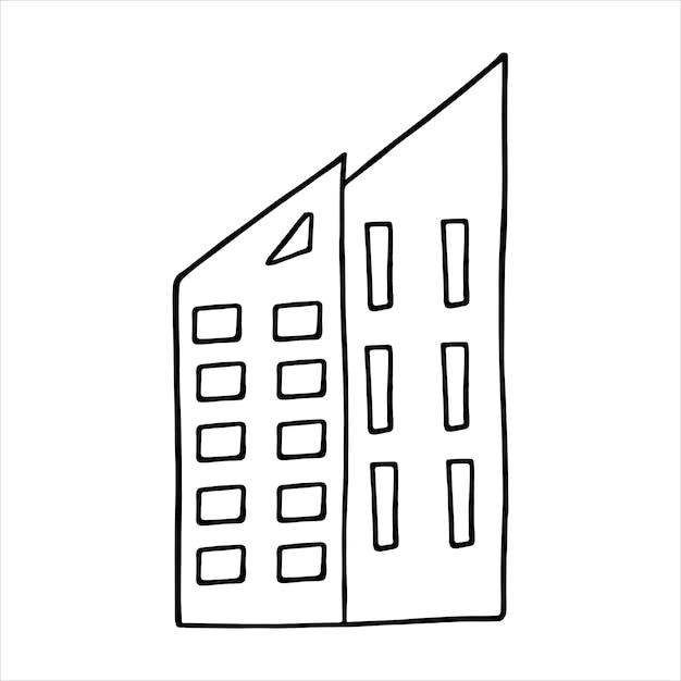 Maison à plusieurs étages dans un style doodle