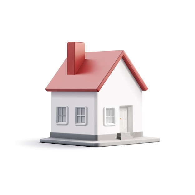 Maison réaliste 3D Une maison minimaliste pour la publicité immobilière et une vie confortable