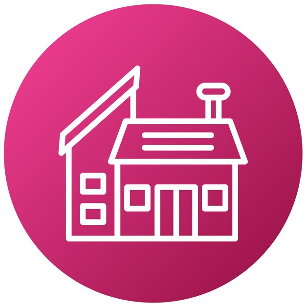 une maison rose avec un fond rose avec un cercle rose sur le devant