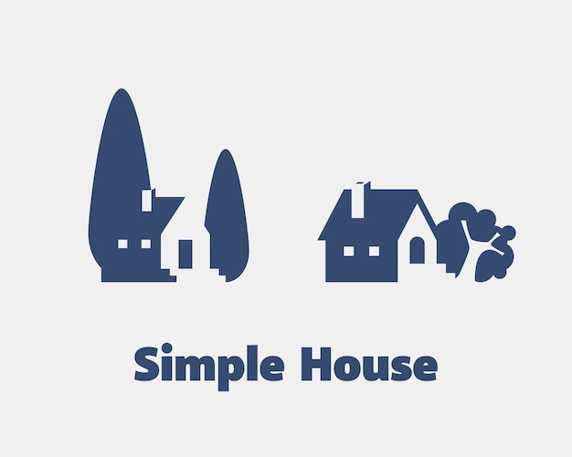 Vecteur maison simple avec espace négatif