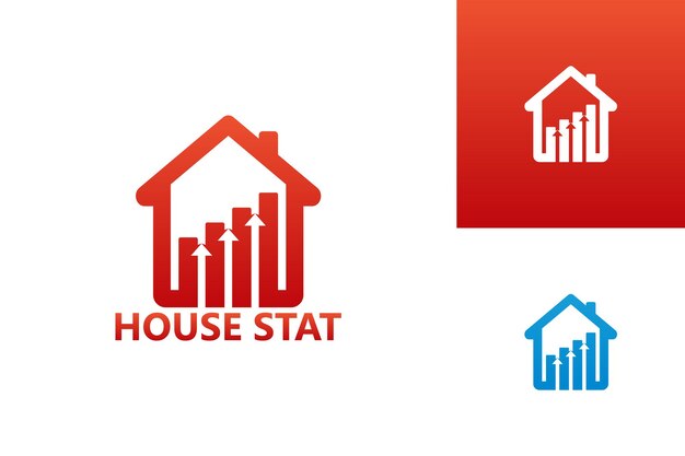 Maison Statistique Logo Template Design Vecteur, Emblème, Design Concept, Symbole Créatif, Icône