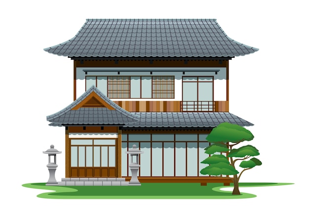 Maison Traditionnelle Du Japon à Deux étages