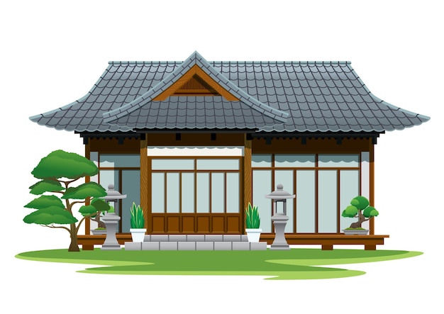 Vecteur maison traditionnelle du japon