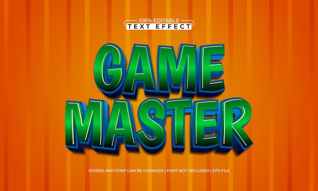 Maître de jeu effet de texte modifiable avec un style de texte de jeu et de jeu