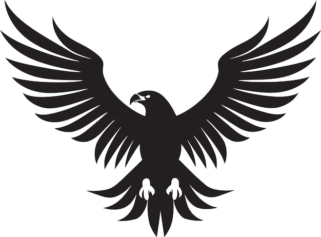 Majestic Predator Silhouette Aigle Vectoriel Noir Aigle Chasseur Noble Emblème De L'aigle Conception