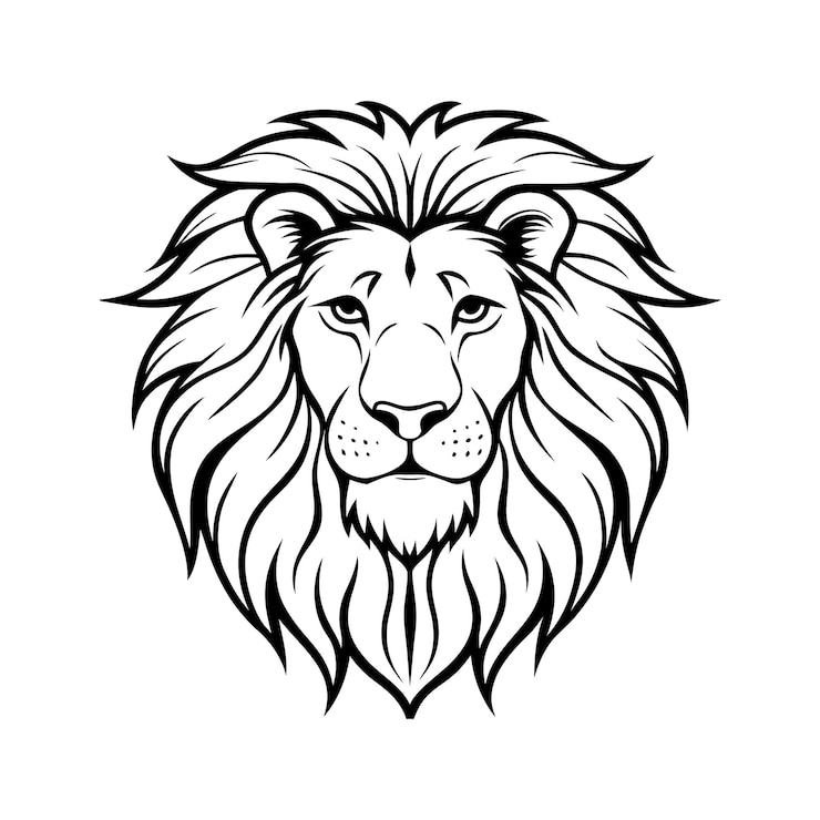 Vecteur la majestueuse tête de lion