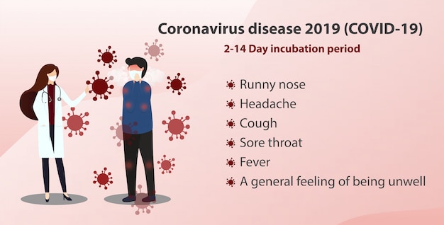 Maladie à coronavirus (COVID-19). Concept de vecteur de consultation médicale.