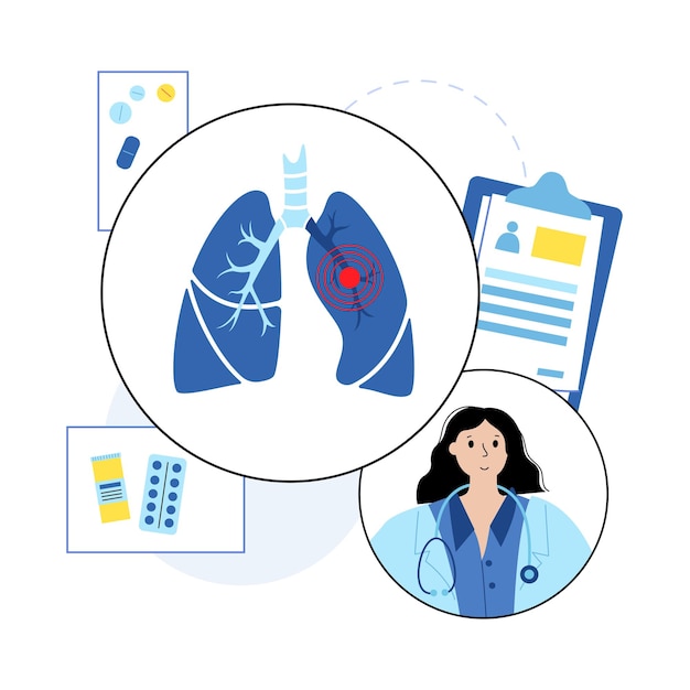 Vecteur maladie d'embolie pulmonaire