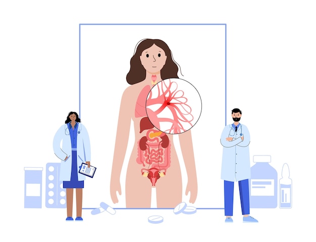 Vecteur maladie d'embolie pulmonaire