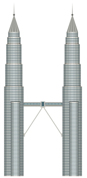 Vecteur a malasia petronas kuala lumpur