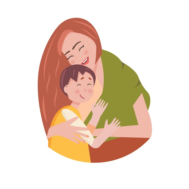 Maman et le bébé Maman embrasse le bébé Jour de la mère Famille et bonheur
