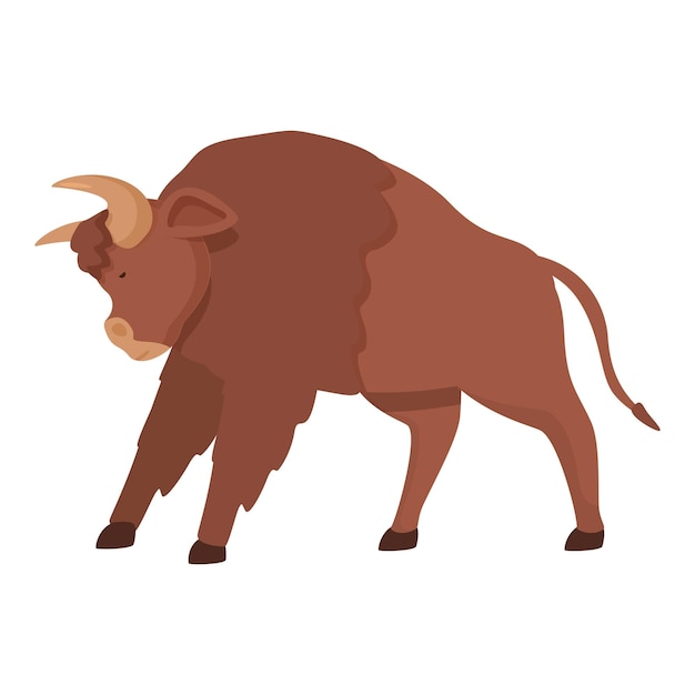Vecteur mammifère bison icône dessin animé vecteur animal taureau vache d'eau