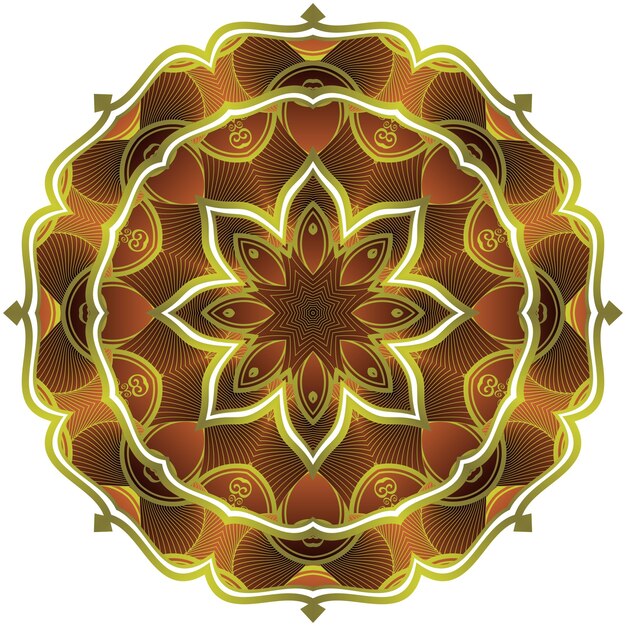 Mandala abstrait couleur brun doré texturé