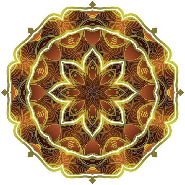 Mandala abstrait couleur brun doré texturé