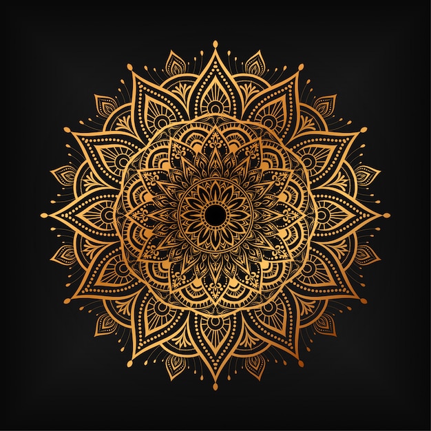 Vecteur mandala d'arabesque de luxe