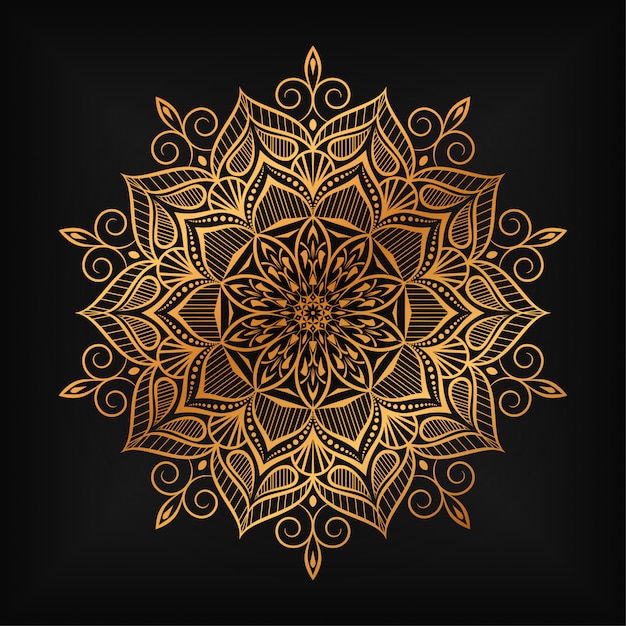 Vecteur mandala d'arabesque de luxe