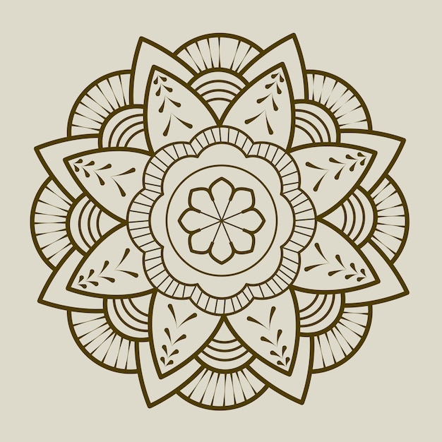 Vecteur mandala d'art au trait dessiné à la main